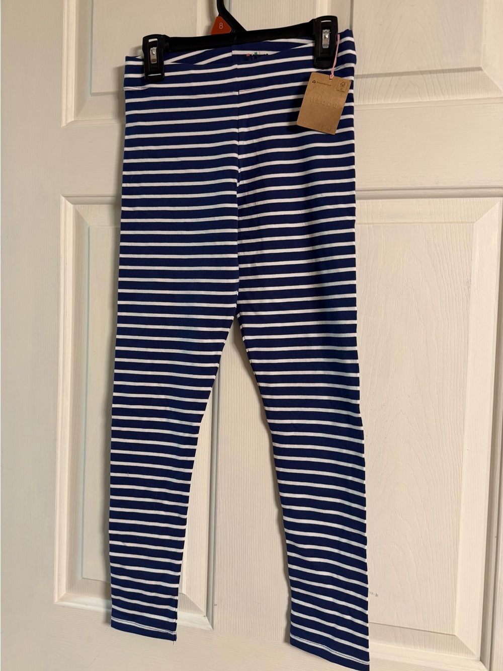 Mini Boden Navy and White Striped Kids Leggings size 10-11 yr old